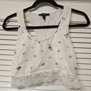 Forever 21 - Floral Lace Crop Racerback Top